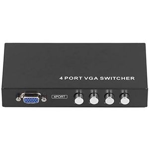 Poort VGA Switcher 4 ‑ in ‑ 1 ‑ out Video Audio Switcher Box SVGA Monitor Sharing Selector Box voor LCD PC TV Monitor, Set-top Boxes, Notebooks, Projectors, Computers