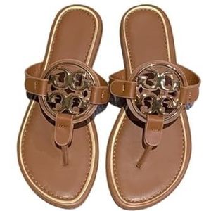 Doucheschoenen, Platte sandalen for dames - modieuze strandslippers, veelzijdig en comfortabel(Brown,42 EU)