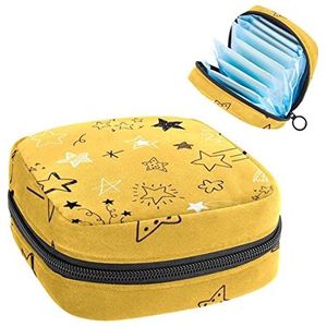 Periode Pouch Draagbare Tampon Opbergtas,Tampon Houder voor Portemonnee Vrouwelijke Product Organizer,Verschillende sterren, Meerkleurig, 4.7x6.6x6.6 in/12x17x17 cm