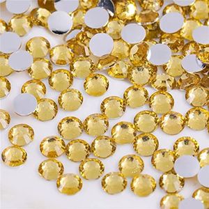 1000 stuks SS20 5mm platte strass steentjes helder glas ronde edelstenen kristallen voor nail art doe-het-zelf ambachten kleding schoenen tassen (kristal geel)