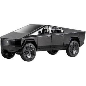 Schaal afgewerkte modelauto 1/24 Voor Tesla Cybertruck Pickup Legering Automodel Diecast Metalen Speelgoed Terreinwagen Vrachtwagen Verjaardagscadeau Miniatuurreplica-auto (Color : Black)