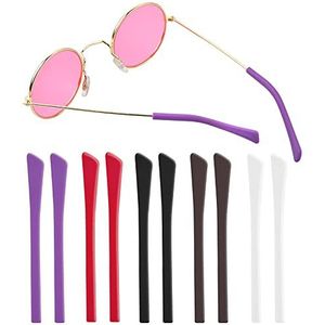Glazen tempel eindpunten 5 paar lenzenvloeistof eindpunten kleurrijke brillen been eindtips anti-slip zachte oorsokken beenbuizen vervangende accessoires voor dunne metalen bril zonnebril benen