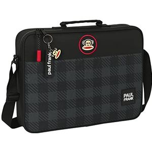 Safta Paul Frank Campers - portemonnee voor school, aktetas, schoudertas, comfortabel en veelzijdig, kwaliteit en dikte, 38 x 6 x 28 cm, zwart, Blanco Y Gris, Standaard, Casual