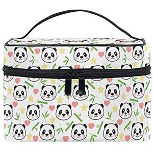 Leuke bloem baby cadeau panda make-up tas voor vrouwen cosmetische tassen toilettas trein koffer