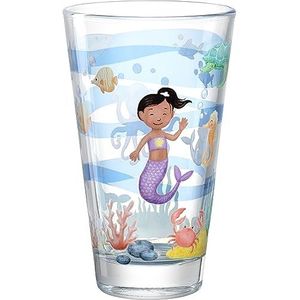 Leonardo Bambini Avventura Drinkglas voor kinderen, kinderbeker met motief van hoogwaardig glas, maat L, inhoud 300 ml, vaatwasmachinebestendig, robuust, kinderglas met zeemotief