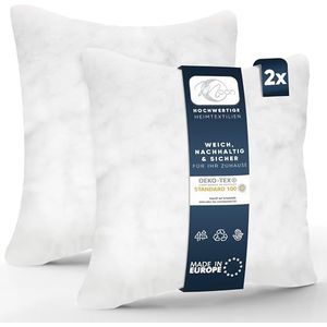 MOON Set van 2 non-woven vulkussens, binnenkussen, sofakussen ca. 60x60cm - 650g met gekrulde holle vezels (vast)