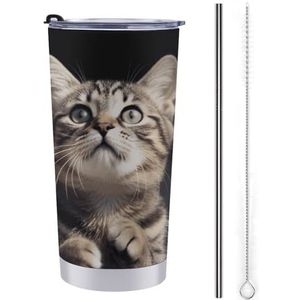 TKJMCSW Kat Reismok 590 ml beker reizen koffiemok geïsoleerde koffiemok waterfles roestvrij staal geïsoleerde beker beker beker koffiemok met deksel