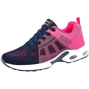 Mesh Wide Fit Schoenen Womens Gedrukt Orthopedische Schoenen voor Vrouwen Vrouwen Platte Luchtkussen Lichtgewicht Lace Up Casual Sport Trainers Running Wandelen Sneakers Herfst Loopschoenen Womens,