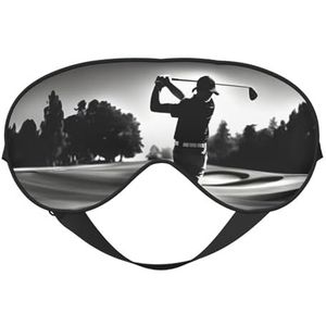 Zwart-wit Golfs Print Comfortabel Oogmasker Ademend Verstelbare Mannen Vrouwen Lichtgewicht Reizen Yoga Werk