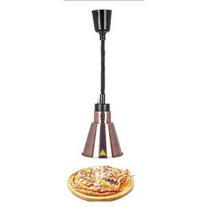 Voedselwarmerlamp Voedselwarmtelamp met lamp 250W Foodservice Commerciële warmtelampen Catering190mm Voedselverwarmingslamp Restaurant Hangende kroonluchter (Color : Red Bronze)