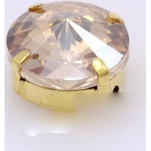 24 kleuren 6/8/10/12/14/16/18/25 MM ronde naai op kristal met gouden knop voor kleding sieraden schoenen diy versieringen- goud champagne, 25 mm 2 stuks