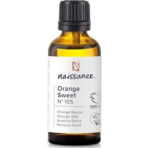 Naissance Sweet Orange Essential Oil (nr. 105) 50ml - Puur, Natuurlijk, Koud Geperst, Wreedheidvrij, veganistisch en onverdund - Gebruik in Aromatherapie & Diffusers