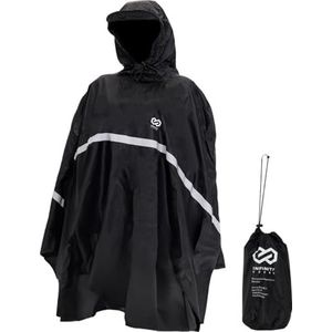Infinity Goods Regenponcho - Poncho - Dames & Heren - Waterdicht & Ademend - Reflecterend - Zwart