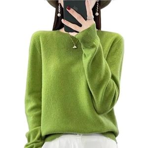 Kasjmiertruien for dames Dames effen trui Slim fit casual lange mouwen warme zachte pullover(Camel,M)