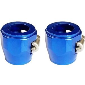 Turbo slang pijp 2 stuks AN4 AN6 AN8 AN10 AN12 slangklem radiator gemodificeerde brandstof-waterleiding buisklem gespfitting olieklemmen rood Autodrukleidingen & -slangen(AN6 blue 2PCS)
