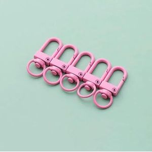 10/20 stuks kleurrijke karabijnhaken metaal vergulde sluitingen voor doe-het-zelf sieraden maken hond sleutelhanger Neckalce armband accessoires-roze-10 stuks