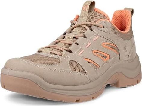 ECCO Offroad - Wandelschoen - Donkerbeige/oranje - Leer/Mesh - Platte Hak