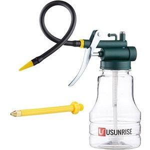 Olie Kan Transparante Hoge Druk Olieman Smering Olie Kan Fles Olie Pistool Met Stijve & Flex Uitloop Duim Pomp Tool Olieman