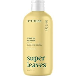 ATTITUDE Body Wash, EEG gecertificeerde douchegel, dermatologisch getest, plant en mineraalbasis, veganistische persoonlijke verzorgingsproducten, citroenbladeren, 473 ml