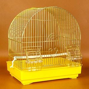 Vogelhuisjes Opknoping vogelkooi for kleine Papegaai Conure Finch Canarische Budgie Lovebird Bird Cage, Portable klein formaat Vogels Kooi Pet Products Flight Cage (Color : Yellow)