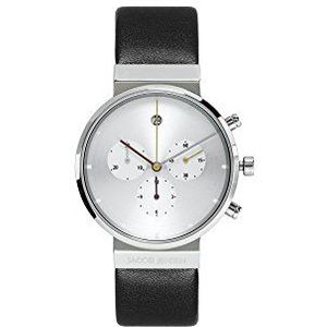 Jacob Jensen 606 chronograaf kwartshorloge met leren armband