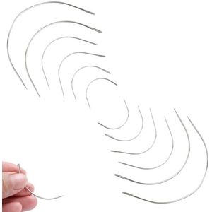 12 Stuks Gebogen Naalden Gereedschap, Canvas Naalden, Gebogen Naainaalden, Gebogen Naainaalden, C-Vorm Pruiknaalden, Voor Naaien, Tapijtreparatie, Leer, Canvas, Weven