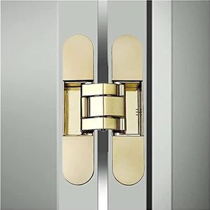 1 STKS verstelbare houten deur 180 graden opening verborgen scharnier onzichtbare poort fittingen scharnier scharnieren (kleur: goud)