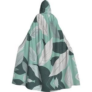 FRGMNT Mint Grijs Bladeren Print Mannen Hooded Mantel, Volwassen Cosplay Mantel Kostuum, Cape Halloween Aankleden, Hooded Uniform