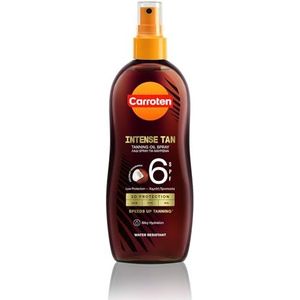 Carroten OmegaCare Tanning Oil SPF 6, 200 ml - Bruiningsversneller met kokosgeur - Zonneolie spray met zonbescherming - Zonneolie voor een snelle bruining