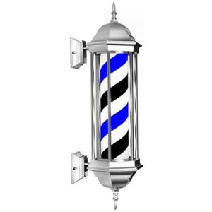 Barber Pole Light, buitenlamp, 31,5'' Roterende Barber Pole LED-strips Licht Zilver Zeshoekig Kapsalon Winkel Schoonheid Open Teken Outdoor Bespaar Energie Wandlamp (Kleur: B, Maat: 80x26x20cm) (Colo