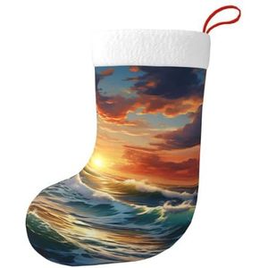 MGGAklp Oceaan Zonsondergang Landschap Print Kerst Kousen Snoep Zakken Voor Familie Vakantie Party Kerstboom Decoraties