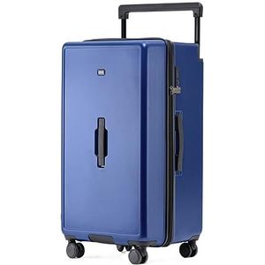 Bagage 26 Inch Bagage Verdikte Rits Handbagage Brede Trolley Slijtvaste Koffer Trolley Koffer (Color : Blu, Size : 26inch)