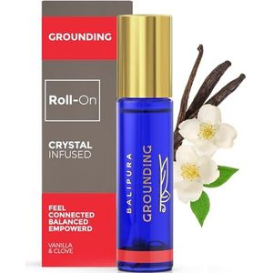 Balipura Kristal Aura Roller – Rode Jaspis Roller met Natuurlijke Helende Edelstenen en Bergkristallen - Met Essentiële Oliën van Pure Organische Vanille en Kruidnagel - Handgemaakt in Bali - 8ml
