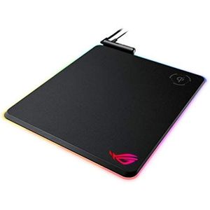 ASUS ROG Balteus Qi Verticale Gaming Muismat met Draadloze Qi-oplaadzone, hard micro-getextureerd gaming-oppervlak, USB-doorvoer, Aura Sync RGB-verlichting en antislipbasis (12,6"" x 14,6"")