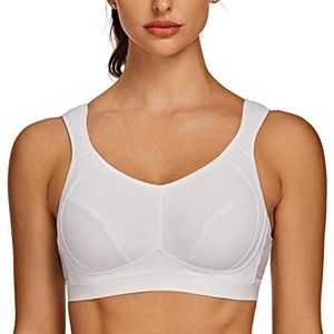 AGONVIN Dames Sterke Perfektem Ondersteuning Magic Lift Sportbeha met Draadloos Wit 75D