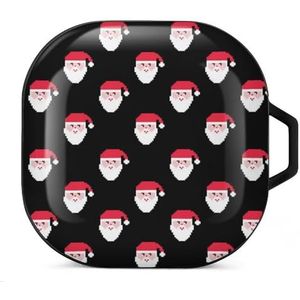 Kerstman patroon oordopjes hoesje compatibel met Samsung hard shell beschermhoes zwart-stijl