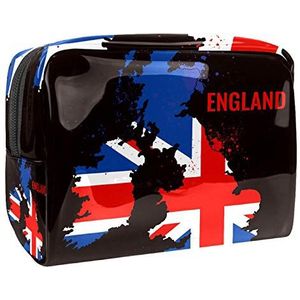 Draagbare make-up tas met rits reizen toilettas voor vrouwen handige opslag cosmetische zakje Engeland vlag