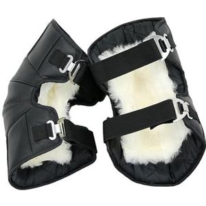 Knieondersteuning, Warme Motorfietskniebeschermers Winddichte Pluche Voering Buitensporten Fietsen Kniebeschermers Kniebandages(Black-b)