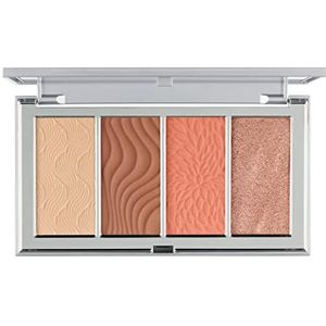 ‎Pür 4-in-1 Skin Perfecting Poeder Gezichtspalet - Medium Tan - Bronzer, Markeerstift, Blush en Doorschijnend Setting Poeder