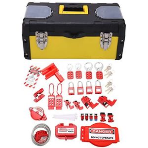 Elektrische Lockout Tagout Kit, Hasps, Clamp On en Universal Multipole Circuit Breaker Lockouts, Loto Tags, Plug Lockout, Safe Hangsloten Set, 2 Sleutels Per Lock voor Lock Out Tag Out Stations