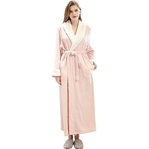 Microvezel Badjas Dames Kamerjas Zacht en Super Pluizig, Dames Lange Koraal Fleece Winter Warm Badjas
