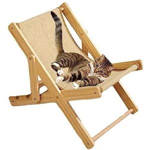 Cat Sisal Chair, kattenstoel-lounge, verhoogd huisdierbed, verstelbaar, verhoogd kattenbed, draagvermogen 10 kg, voor kittens, puppy's, konijnen, kleine dieren