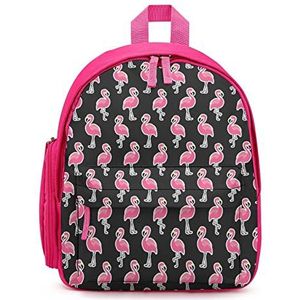 Mooie Flamingo Stickers Rugzak Gedrukt Laptop Rugzak Schoudertas Causale Reizen Dagrugzak voor Mannen Vrouwen Roze Stijl