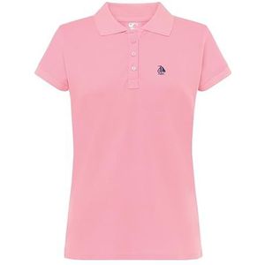S&C Poloshirt met korte mouwen voor dames, katoen, effen, casual stijl, piqué-gebreide stof, kraag met 3 knopen, ontworpen in Spanje, licht getailleerd, zie handleiding (mogelijk niet beschikbaar in