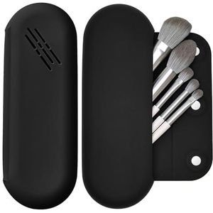 LuBanOne Make-up Borstel Houder Magnetische sluiting Reizen Essentiële Make-up Gereedschap Organizer, Zwart, Minimalisme