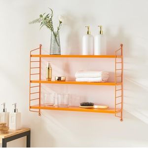 [en.casa] Modulaire wandplank Strängnäs metalen plank wandrek met 3 planken badkamerplank keukenplank woonkamer oranje