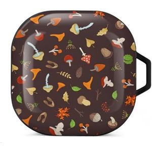 Boomtakken Herfst Bladeren Paddestoel Oordopjes Hoesje Compatibel met Samsung Hard Shell Beschermhoes Zwart-Stijl