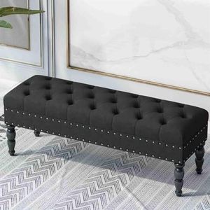 JAVYPPT Ottomans Krukken Woonkamer Verandering Schoen Bank Sofa Kruk Slaapkamer Bed End Kruk Bank Huishoudelijke Voetbank Kledingwinkel Rest Kruk (zwart, 80 * 45 * 40 cm)