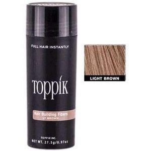 Toppik Hair Building Fibres-Poeder, Lichtbruin, Keratinevezels voor Natuurlijk Dikker Uitziend Haar, 55 g