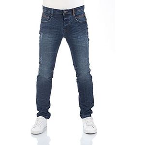 riverso RIVCaspar Jeans voor heren, slim fit, used look, katoen, denim, stretch, zwart, blauw, grijs, w29, w30, w31, w32, w33, w34, w36, w38, w40, donkerblauw (D242), 32W / 34L